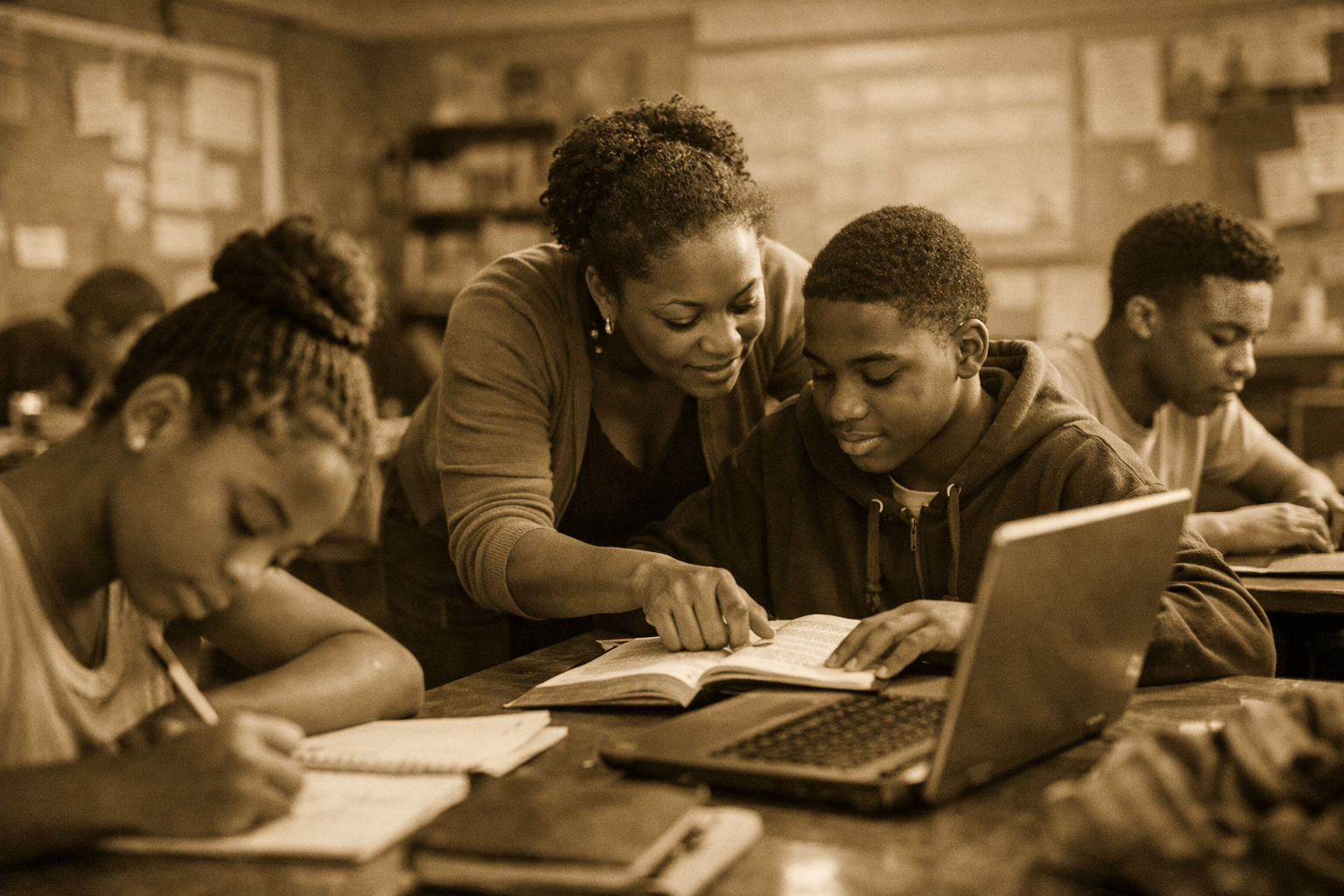 After-school tutoring session for African-American youth in Georgia